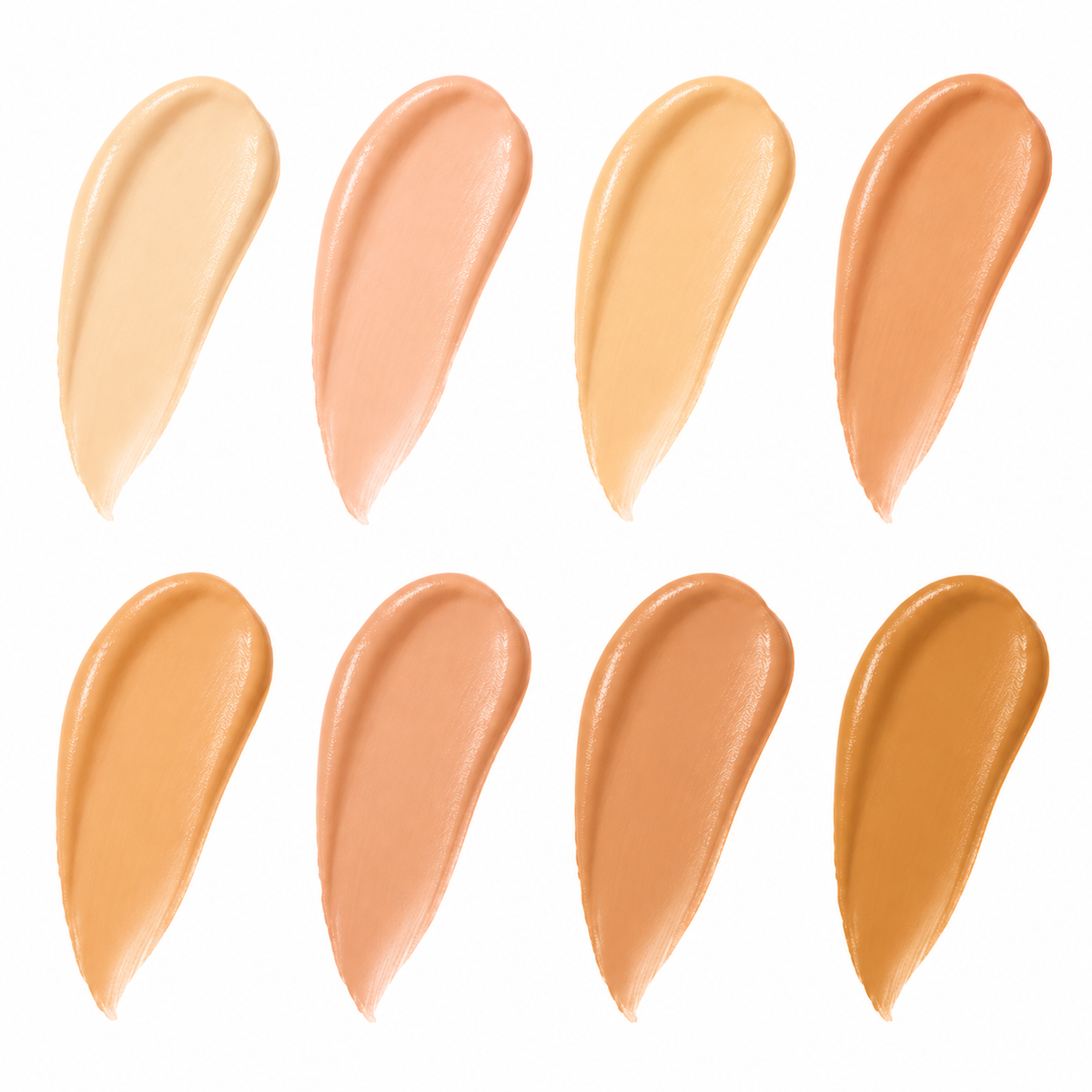 Light/Medium eight individual cream swipe swatches