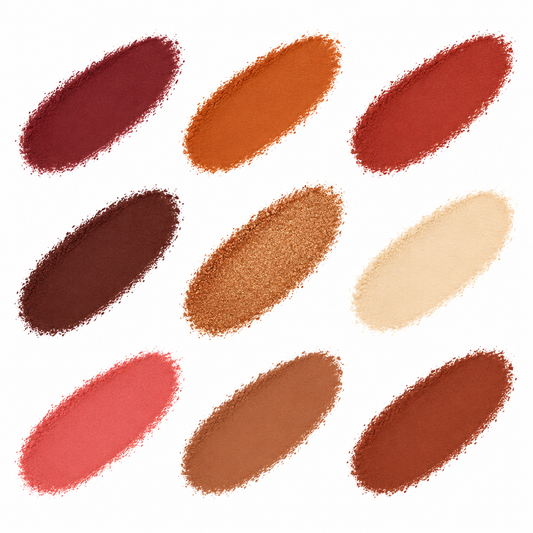 CHAI — nine individual powder swatches