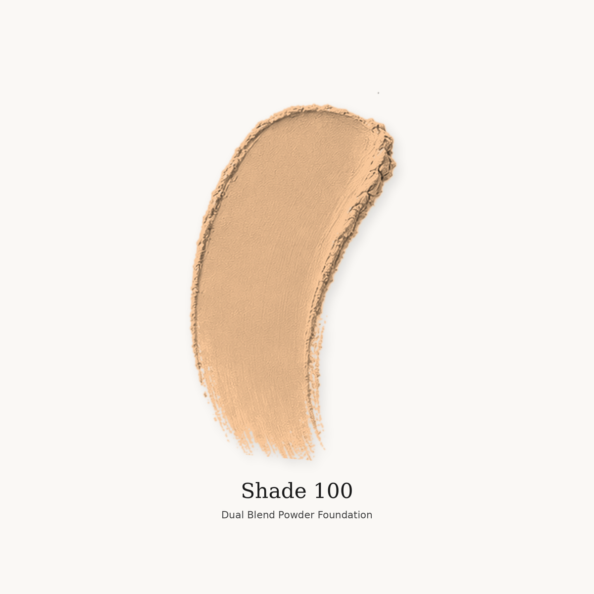 Teacup Cosmetics Dual Blend Powder Foundation shade #100, smooth powder swatch