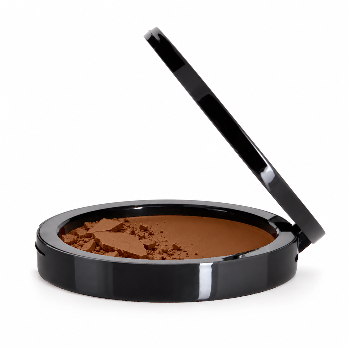 Teacup Cosmetics Dual Blend Powder Foundation shade #140, partially crushed pressed powder compact