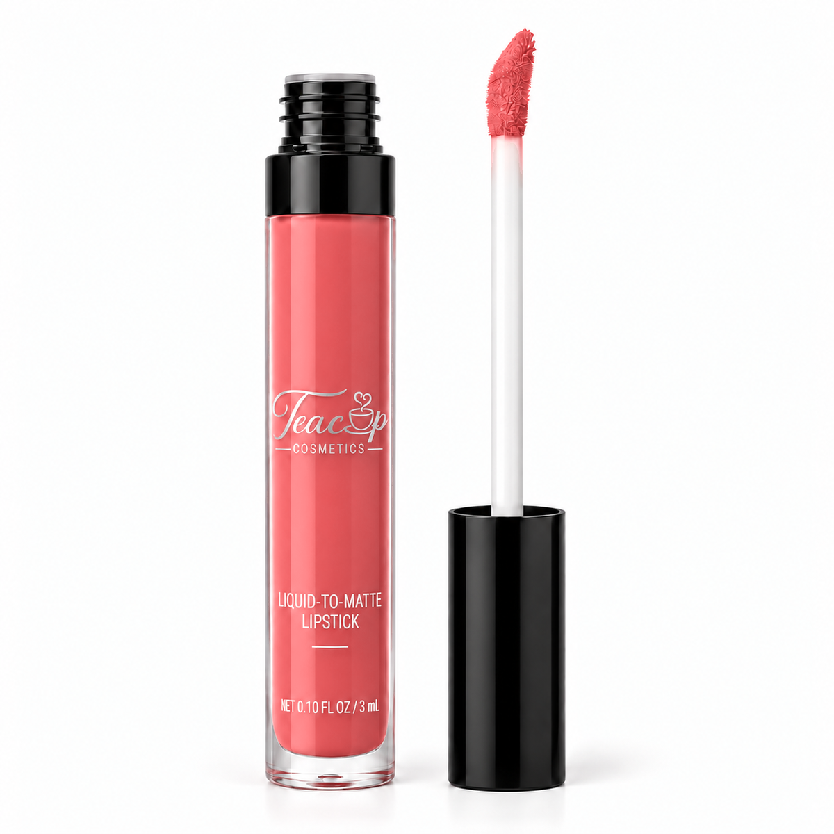 Teacup Cosmetics Liquid-to-Matte Lipstick in Coral Crush