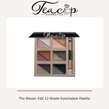 The Mosaic Edit 12-Shade Eyeshadow Palette | Teacup Cosmetics