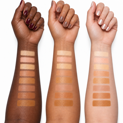 Light/Medium eight shades on dark, tan and light skin