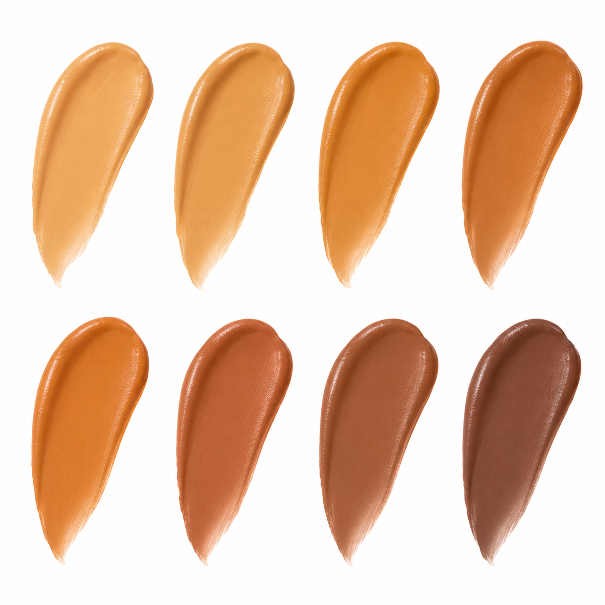Tan/Dark eight individual cream swipe swatches
