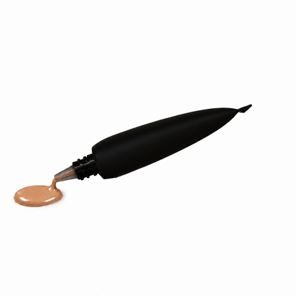 Teacup Cosmetics Radiant Satin Foundation 123, squeeze tube with small foundation spill