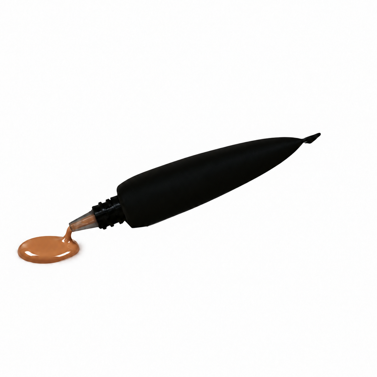 Teacup Cosmetics Radiant Satin Foundation 128, squeeze tube with small foundation spill