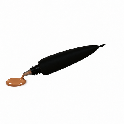 Teacup Cosmetics Radiant Satin Foundation 128, squeeze tube with small foundation spill