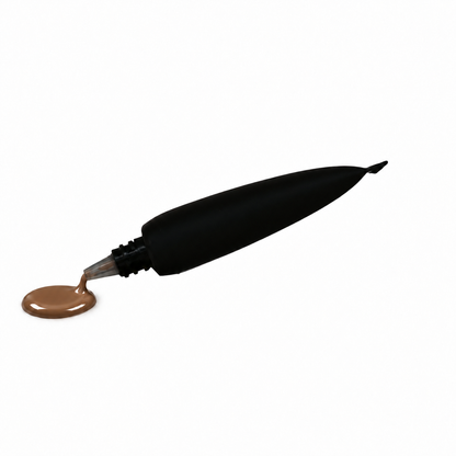 Teacup Cosmetics Radiant Satin Foundation 140, squeeze tube with small foundation spill